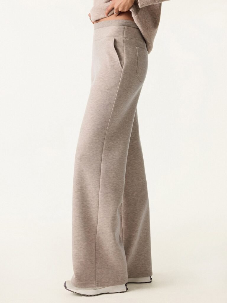 Double Waistband Straight Leg Pants with Pockets