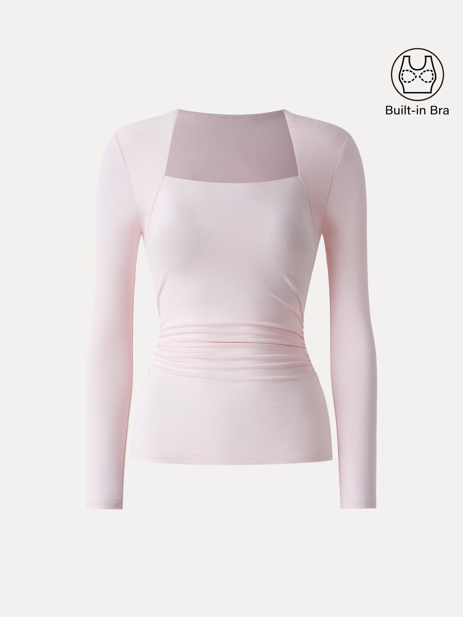 SkinKiss Trapeze Neck Ruched Long Sleeve Brami - Image 9